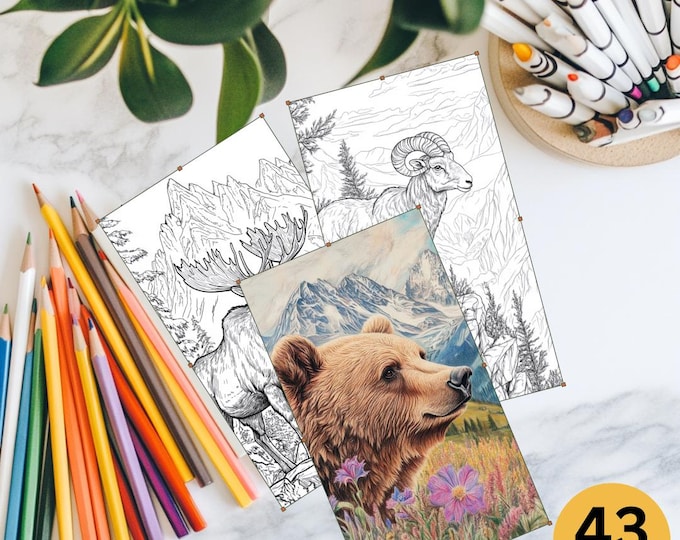 Printable Alaska Coloring Pages for Kids & Adults | 55 Pages | Instant ...