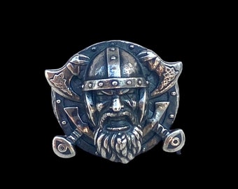 Anello da guerriero vichingo in argento sterling, gioielli da uomo in argento con ascia vichinga, anello da guerriero scandinavo, anello da motociclista, anello da Odino vichingo celtico nordico