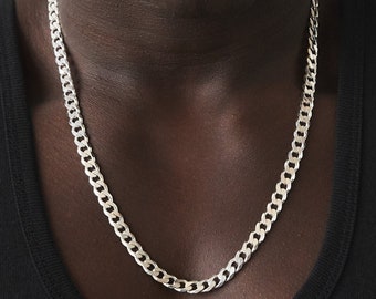 Mens Sterling Silver Curb Chain 6mm