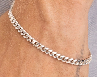 Men's Curb bracelet Sterling Silver 4mm