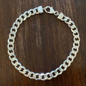 Sterling Silver Curb Chain Bracelet,Silver 925 Panzer Bracelet,Everyday Bracelet,Handmade Bracelet,Made In Italy Solid Chain Bracelet,