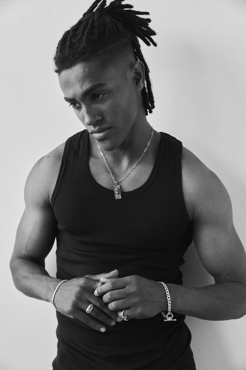 Sterling Silver Skull Pendant Necklace for Men, Handmade Elegant Gothic