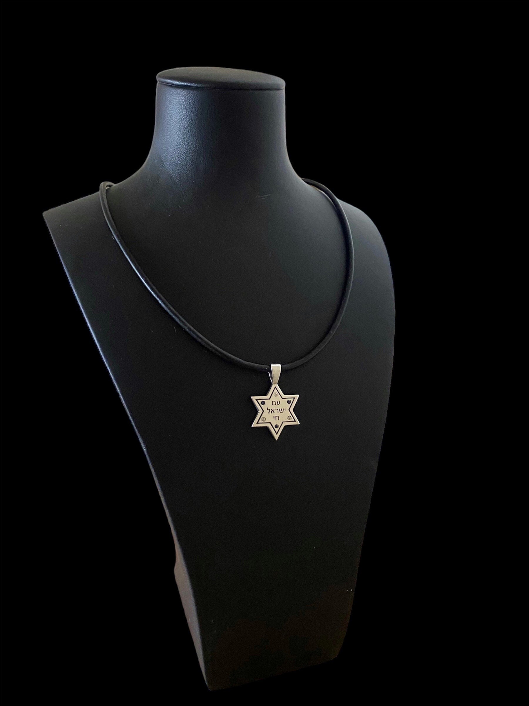 Collana Pietre Uomo Collana Ciondolo Da Uomo Acciaio Inox Tono Argento Stella Di Stella Di David - Foto 13