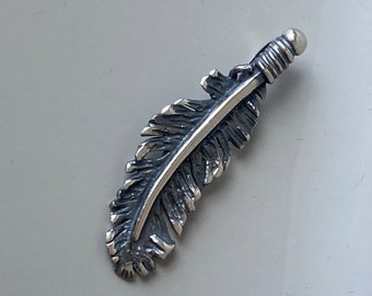 Sterling silver Feather Pedant 7mm