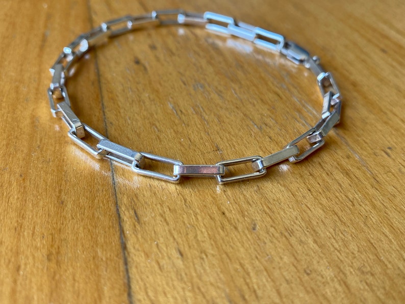 Sterling silver paper clip bracelet 5mm image 2