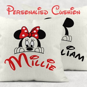 Personalised Disney Mickey and Minnie Inspired Cushion Cover