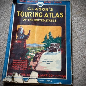 Vintage Clason’s Touring Atlas Of The United States