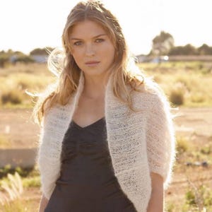 Ribbed Mohair Shrug Top | Mohair Shrug | Cropped Shrug | 038 Ribbed Mohair Shrug | Jo Sharp digital Knitting Pattern