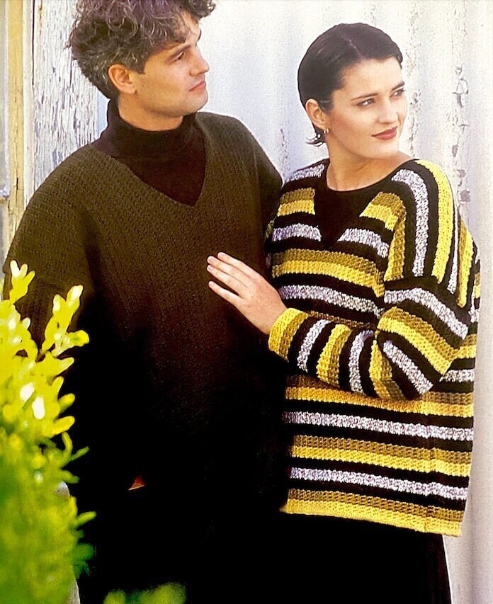 Vintage Black V Neck Sweater - Etsy