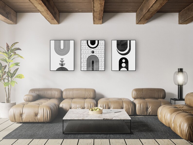 TRENDY WALL ART Famous Wall Art Geometric Abstraction Set of Etsy