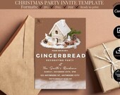 Christmas Celebration Template, Digital Party Invite, Printable Digital Invitation Template, Modern Canva Template, Annual Template