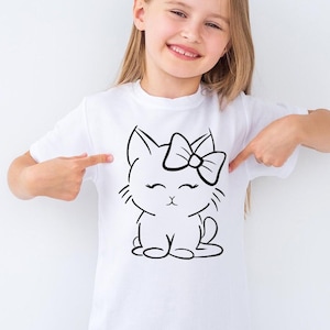 Katze SVG Plotterdatei | Cute Cat mit Schleife SVG | Kawaii Katze Clipart | Cricut Silhouette SVG | Bügelbild Katze |  Mrs. Beauty Cat