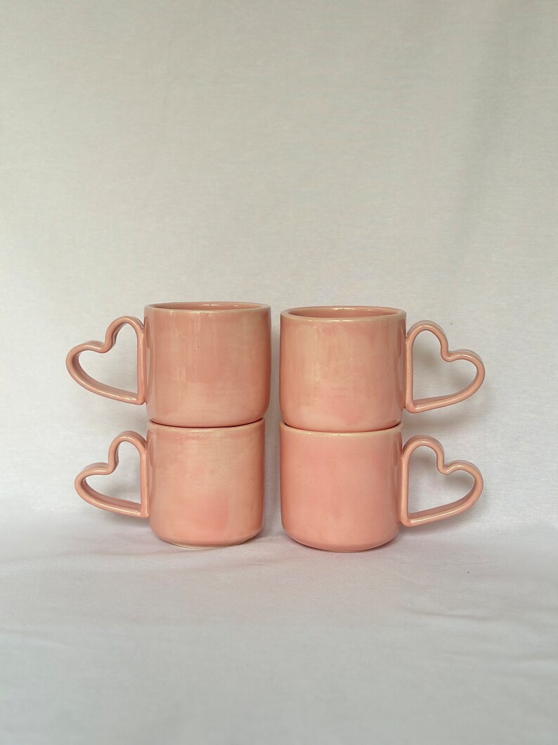 Heart Handle Mugs Pink Heart Mugs Handmade Love Mugs Etsy Heart Handle Mugs Pink Heart Mugs Handmade Love Mugs Etsy