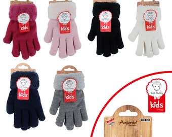 Kinder Winter Handschuhe | flauschig warme Soft Teddy Füllung | gefütterte Kinderhandschuhe