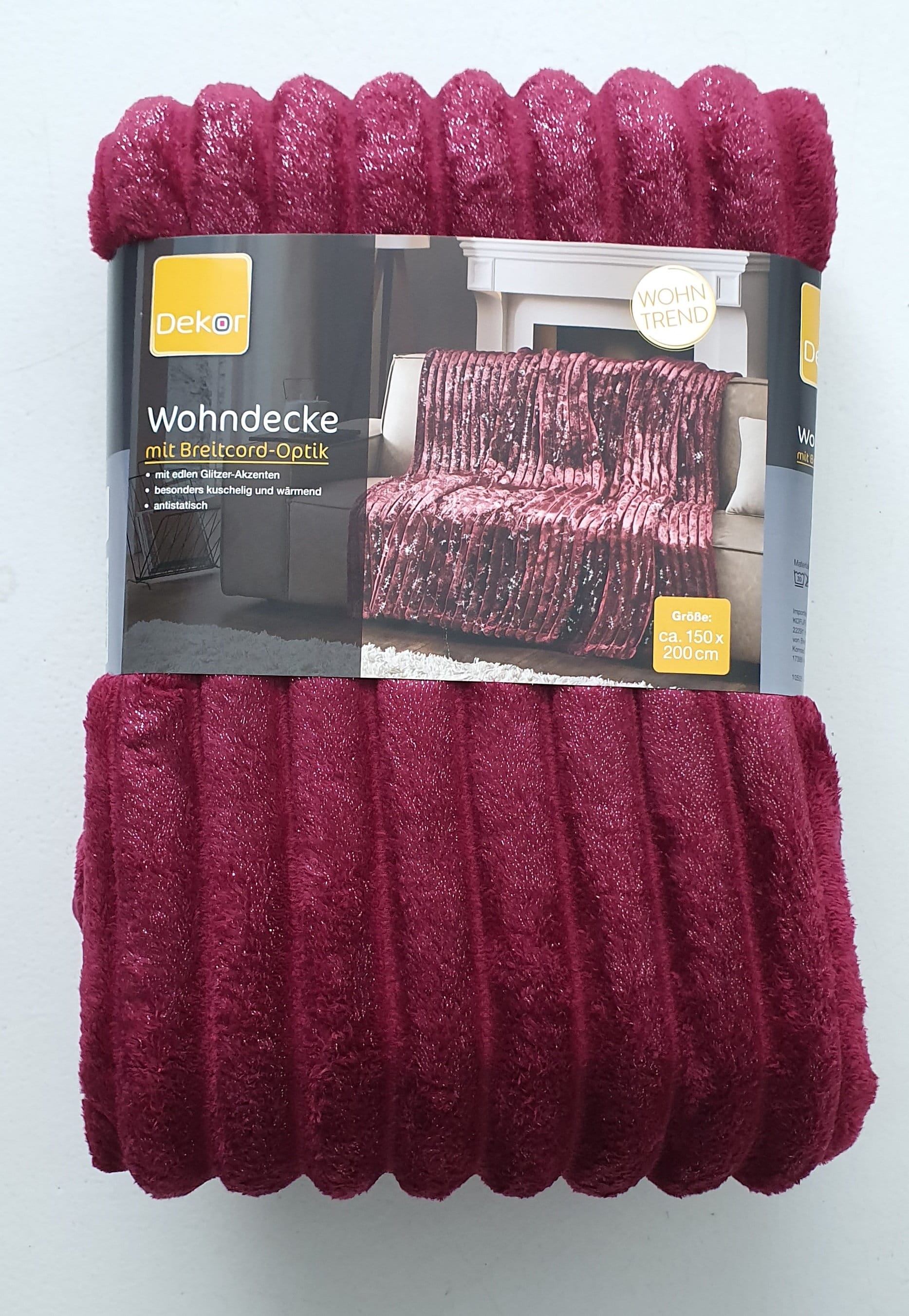 Wohndecke I Kuscheldecke I I Optik I Decke Flauschdecke Wolldecke mit Couchdecke Glitzer I Cord I