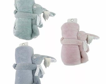 Antonio Kinder & Baby Kuscheldecke »Antonio Baby Plüsch Decke mit Stofftier Hase I Geschenkidee für Kleinkinder