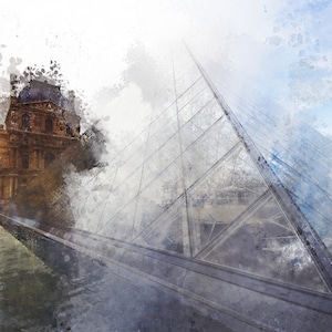 Louvre Museum, Louvre, Architecture, Paris, France, I.M. Pei, Louvre Pyramid, Glass Structure, Landmark, Wall Art, Travel, Digital Prints