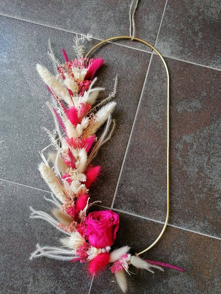 Couronne de Fleurs Séchées et Stabilisées Ovale