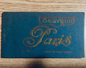 Vintage 1919 Souvenir de Paris : Vues Detachables, livret ancien de 20 cartes postales