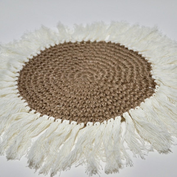 Centre de table, set de table en jute style boho