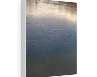 Frozen Water Blue and Gold - Canvas Gallery Wraps