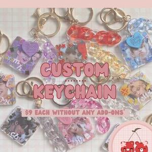 Custom decorated keychain | personalised | kpop and anime keyring | cute | aesthetic | accessories | korean | chain || cherrytannie