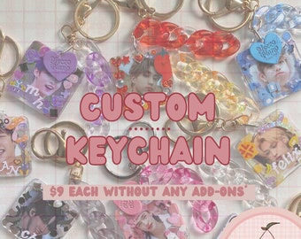 Custom decorated keychain | personalised | kpop and anime keyring | cute | aesthetic | accessories | korean | chain || cherrytannie