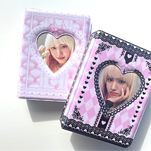 FOTOKARTE BINDER | niedlich | kariert | PC-Halter | kpop | Fotokarte | Foto Sammelbuch | ästhetisch || Kirschtannie