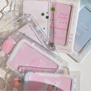 TARJETA PORTAVERAS / transparente / lindo / estético / portatarjetas fotográficas / llavero / decorativo / brillante / kpop / merchandising // cherrytannie