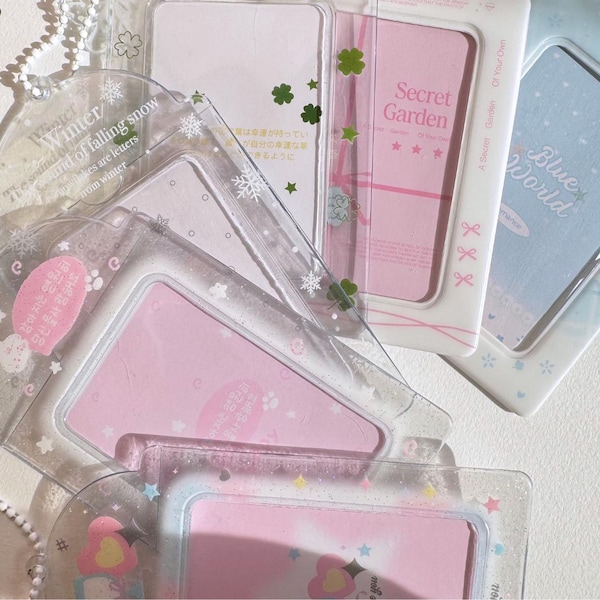 PORTA CARTE / trasparente / carino / estetico / porta foto / portachiavi / decorativo / scintillante / kpop / merchandising // cherrytannie