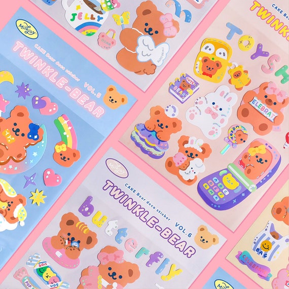 MILKJOY STICKERS Cute Deco Holographic Stickers Teddy Etsy