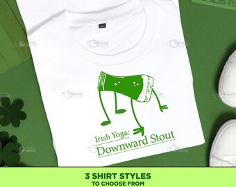 Camisa divertida del Día de San Patricio, Camisa de San Patricio, Camisa de yoga, Sudadera linda del Día de San Patricio, Sudadera del Día de San Patricio, Camisa de perro Yoga Downward