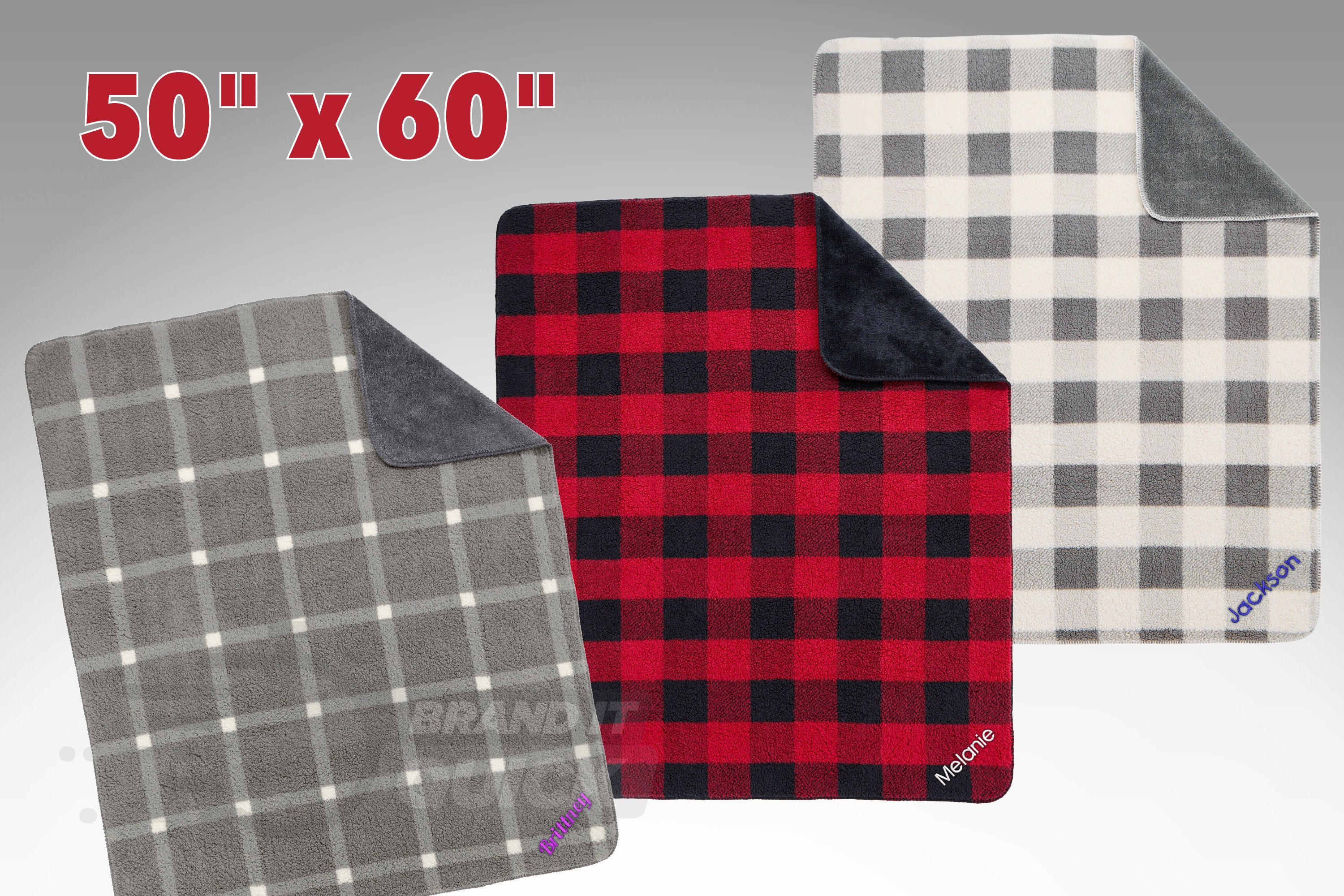 Thick Custom Blanket With Name, Personalized Throw Blanket, Monogram Stadium Blanket for Adults