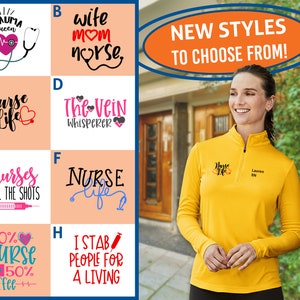Personalized Nurse Medical Quarter Zip Pullover | Athletic Performance Quarter Zip, Perfect Custom Gift for Nurses, Students
