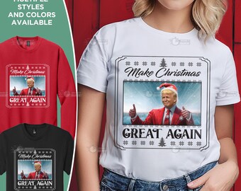 Camisetas Make Christmas Great Again, Navidad de Trump, Trump, Maga, camiseta republicana de Trump, Trump 2024, Estados Unidos por Trump, Trump, Ultra Maga