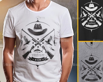 Camisas de papá más grandes del mundo, camisas de papá de pesca de caza, camisa de papá más grande del día del padre, camisa del día del padre, regalo del marido, camisa de papá más grande