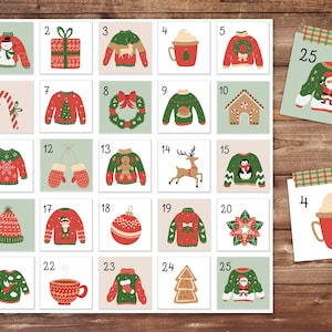 Printable Advent Calendar | Christmas Advent Calendar for Kids | Digital Advent Calendar | DIY Handmade Printable Advent Calendar PDF
