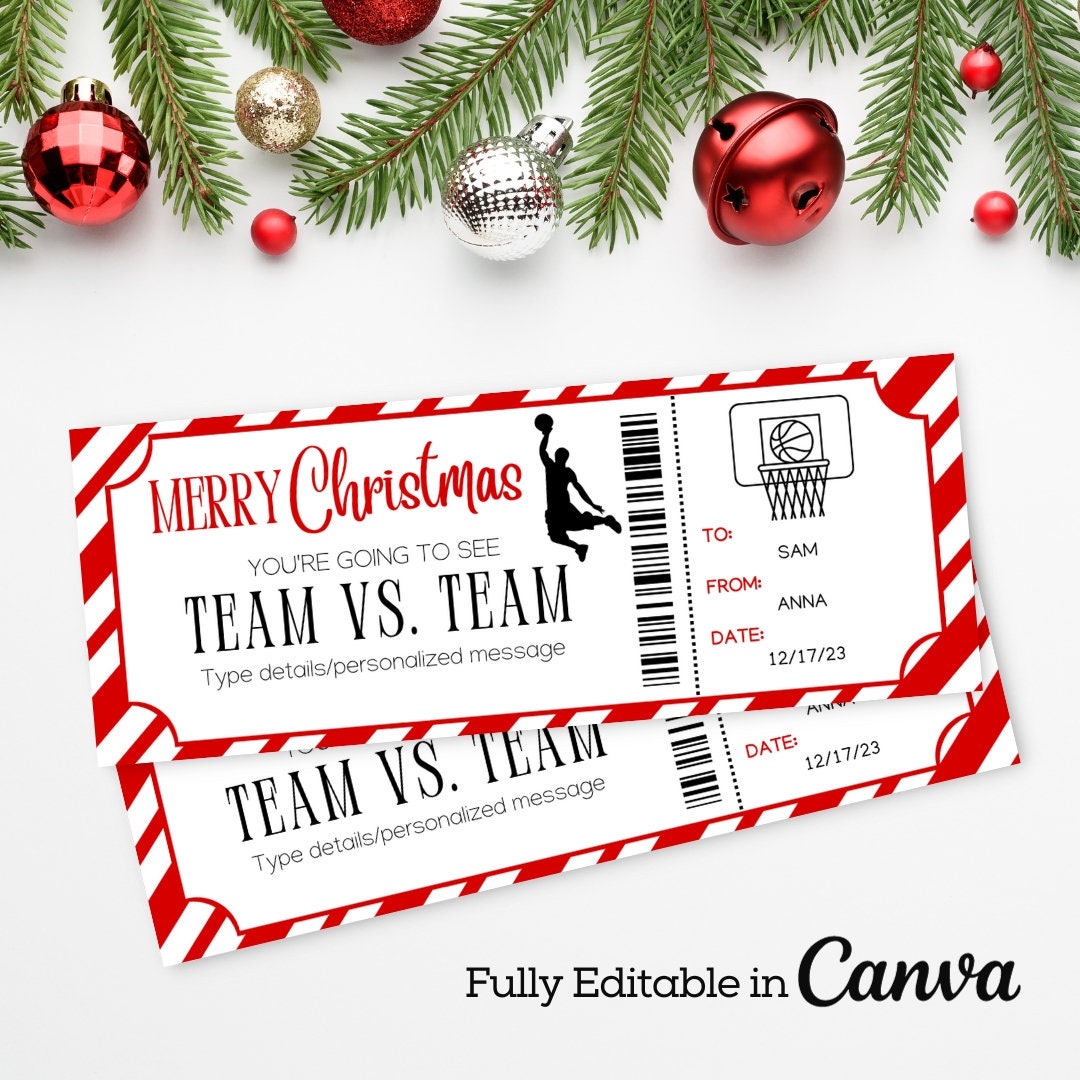 Basketball Ticket Christmas Gift Voucher | Surprise Basketball Game ...