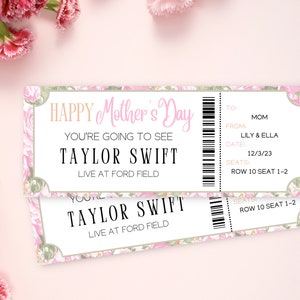Editable Mothers Day Concert Ticket | Surprise Mothers Day Ticket ...
