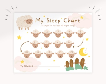 Counting Sheep Sleep Reward Chart | Sleep Training Printable | Kids Bedtime Routine | Stay In Bed Chart | Toddler Sleep Chart | Sleep Chart