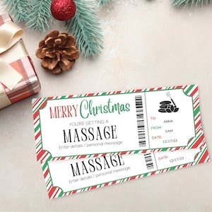 Buono regalo per massaggio di Natale / Buono regalo per massaggio / Buono regalo per massaggio / Buono regalo per massaggio a sorpresa / Buono regalo per il giorno della spa /