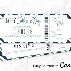 Fathers Day Fishing Gift. Fishing Trip Father's Day Gift. Fishing Trip  Gift. Fishing Trip Gift Certificate. Fishing Dad. Fishing and Dad 