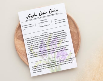 Plantilla de página de recetas de Greenery / Tarjeta de recetas editable / Página de recetas de 8,5 x 11 / Tarjeta de recetas imprimible / Página de recetas de cocina / Plantilla Canva /