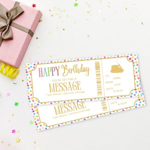Chèque-cadeau de massage d'anniversaire | de Billet-cadeau de massage | Carte-cadeau Massage | Cadeau surprise pour une journée au spa | Ticket message imprimable |