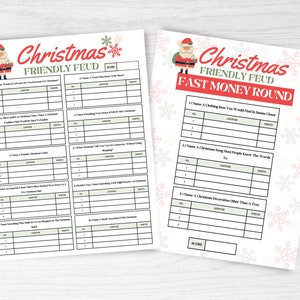 Christmas Friendly Feud Game | Christmas Party Game | Printable Christmas Group Game | Fun Holiday Family Game | Christmas Trivia |