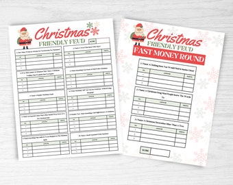 Christmas Friendly Feud Game | Christmas Party Game | Printable Christmas Group Game | Fun Holiday Family Game | Christmas Trivia |