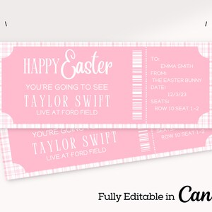EASTER Concert Gift Ticket | Surprise Concert | Easter Basket Gift | Surprise Gift Voucher | Editable Template | Instant Download