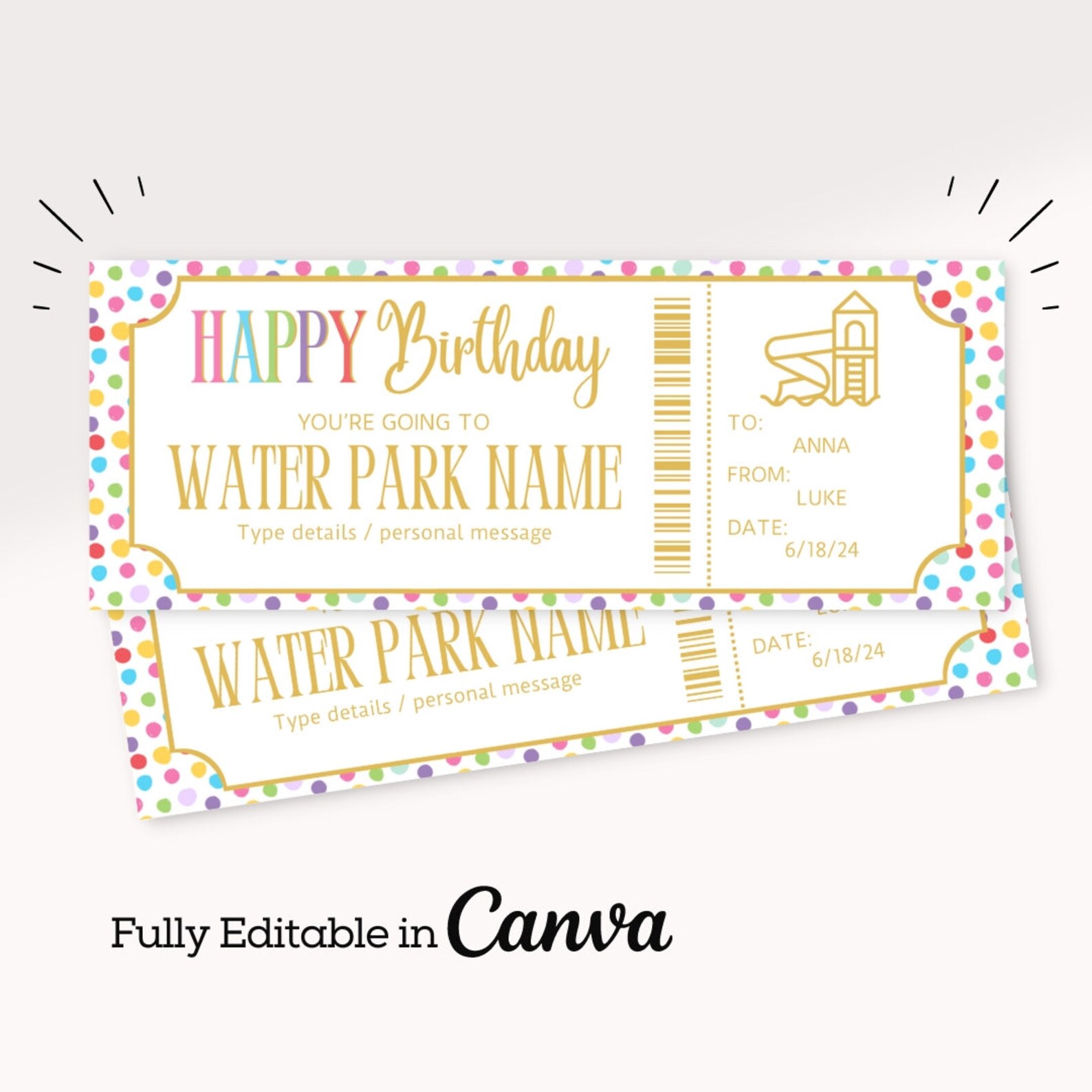 Printable Water Park Pass