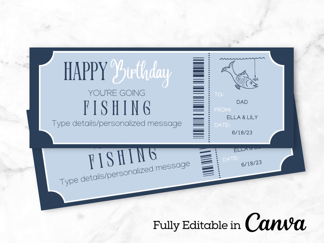 Editable Fishing Gift | Birthday Fishing Voucher | Fishing Printable ...