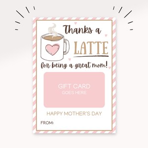 Mother&#39;s Day Coffee Gift Card Holder | Mom Gift Card | Mothers Day Coffee Gift Card Holder | Printable Mothers Day Gift | Last Minute Gift |